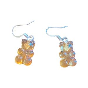 4/$20!!  Orange Gummy Bear Lightweight Drop Earrings
